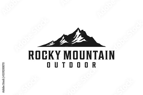 Rocky mountain logo adventure park hill outdoor illustration icon symbol silhouette