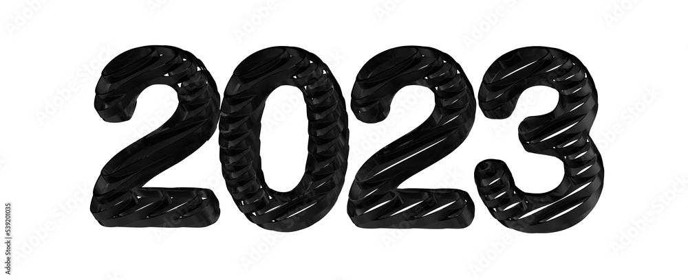 Happy New Year 2023. 3D illustration numbers isolated Happy New Year 2023. 3D illustration numbers isolated