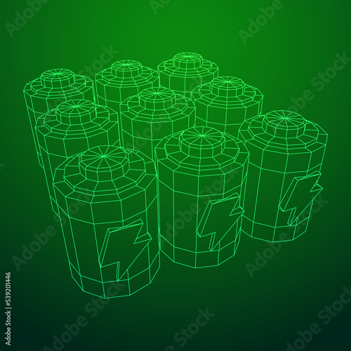 Alkaline cylinder battery with bolt icon