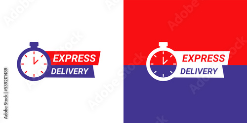 Express delivery timer stopwatch. Modern simple icon symbol logo sign. 