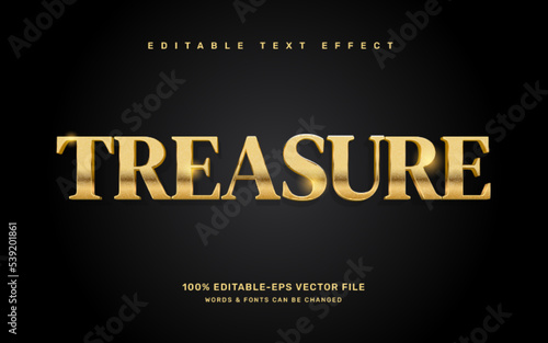 Gold treasure editable text effect template