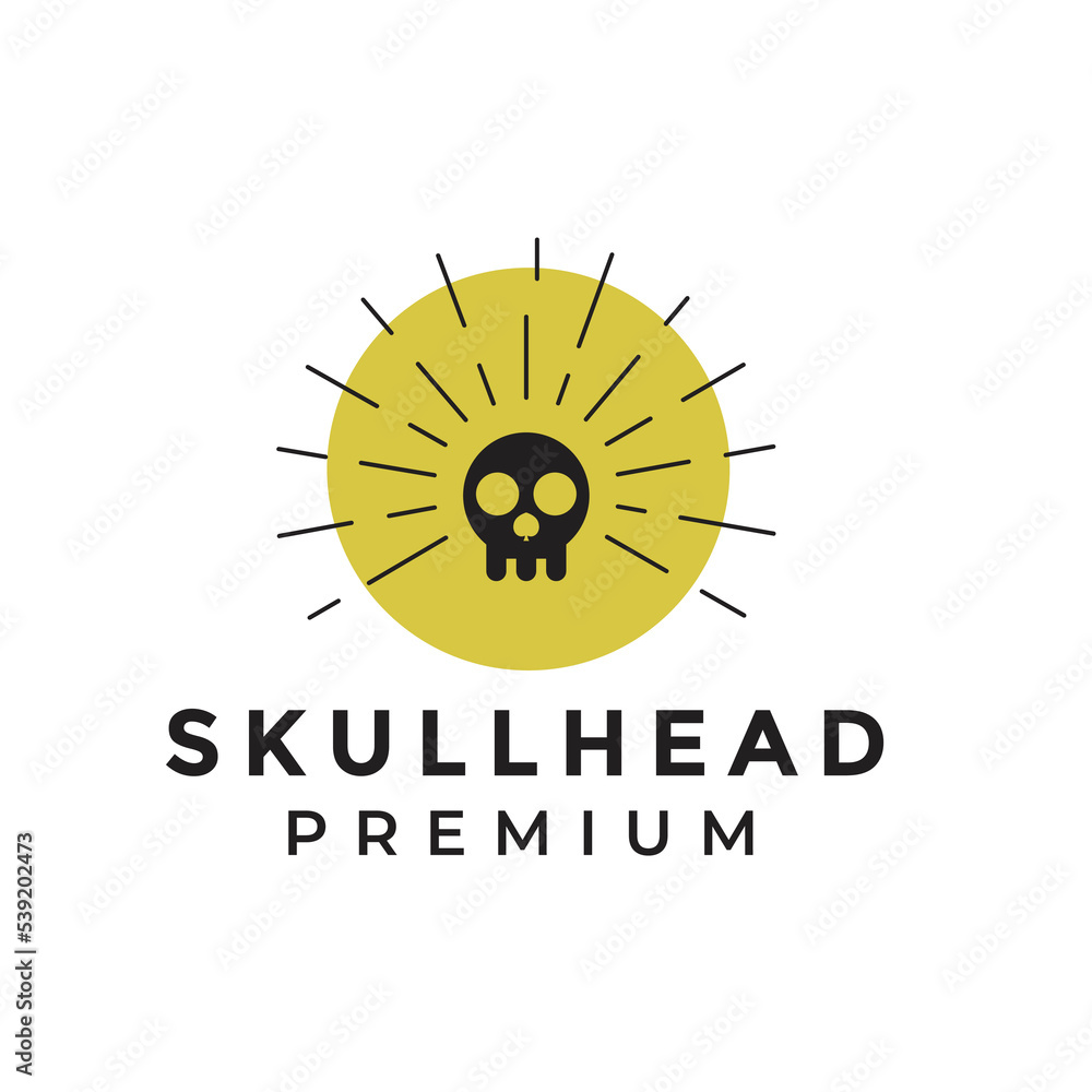 Fototapeta premium skull head light logo design graphic vector illustration
