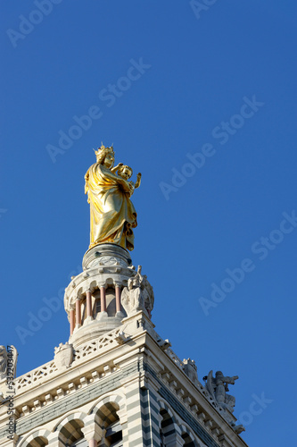 Madonna, Kirche Notre-Dame de la Garde, Marseille, Département Bouches du Rhône, Région Provence Alpes Côte d'Azur, Frankreich, Europa