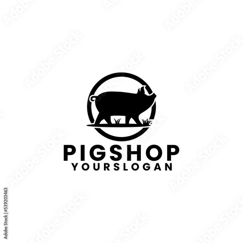 pig logo design template