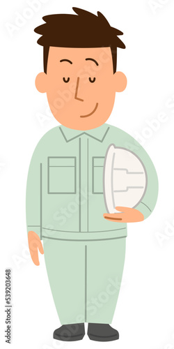 お辞儀をする作業員の男性1