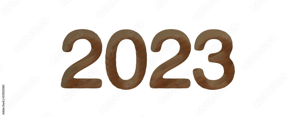 Happy New Year 2023. 3D illustration numbers isolated Happy New Year 2023. 3D illustration numbers isolated