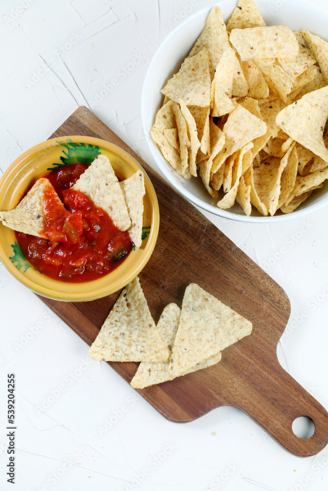 Nachos with hot sauce Nachos with hot sauce