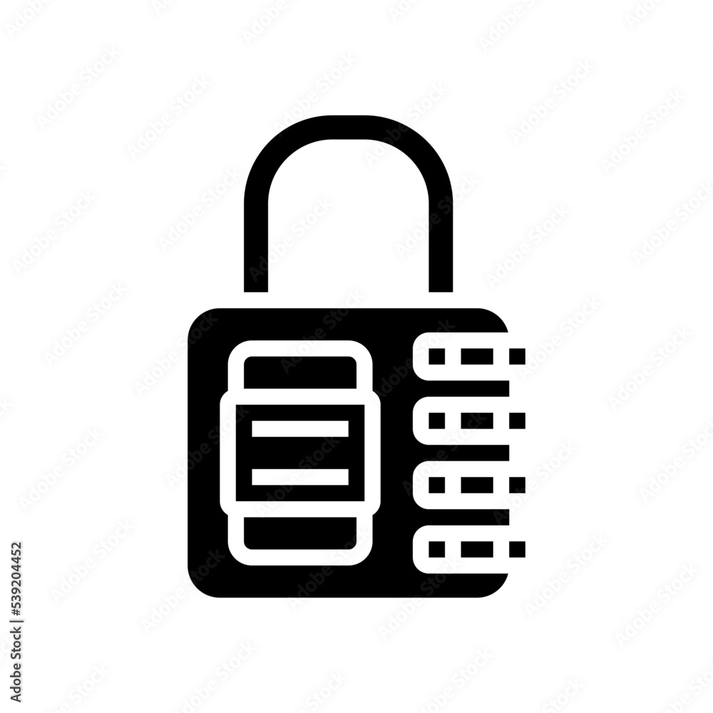 security padlock glyph icon vector. security padlock sign. isolated symbol illustration security padlock glyph icon vector. security padlock sign. isolated symbol illustration