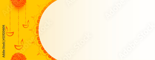 nice traditional shubh deepavali wishes banner with text space