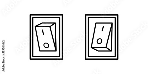 The switch is on and off. linear icon. Line with Editable stroke