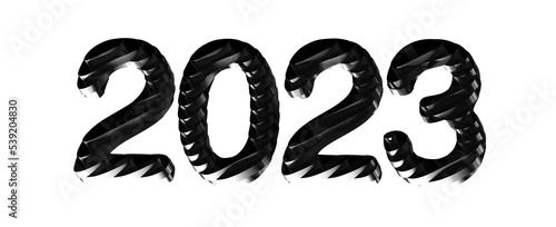 Typography design of 2023 with 3d style