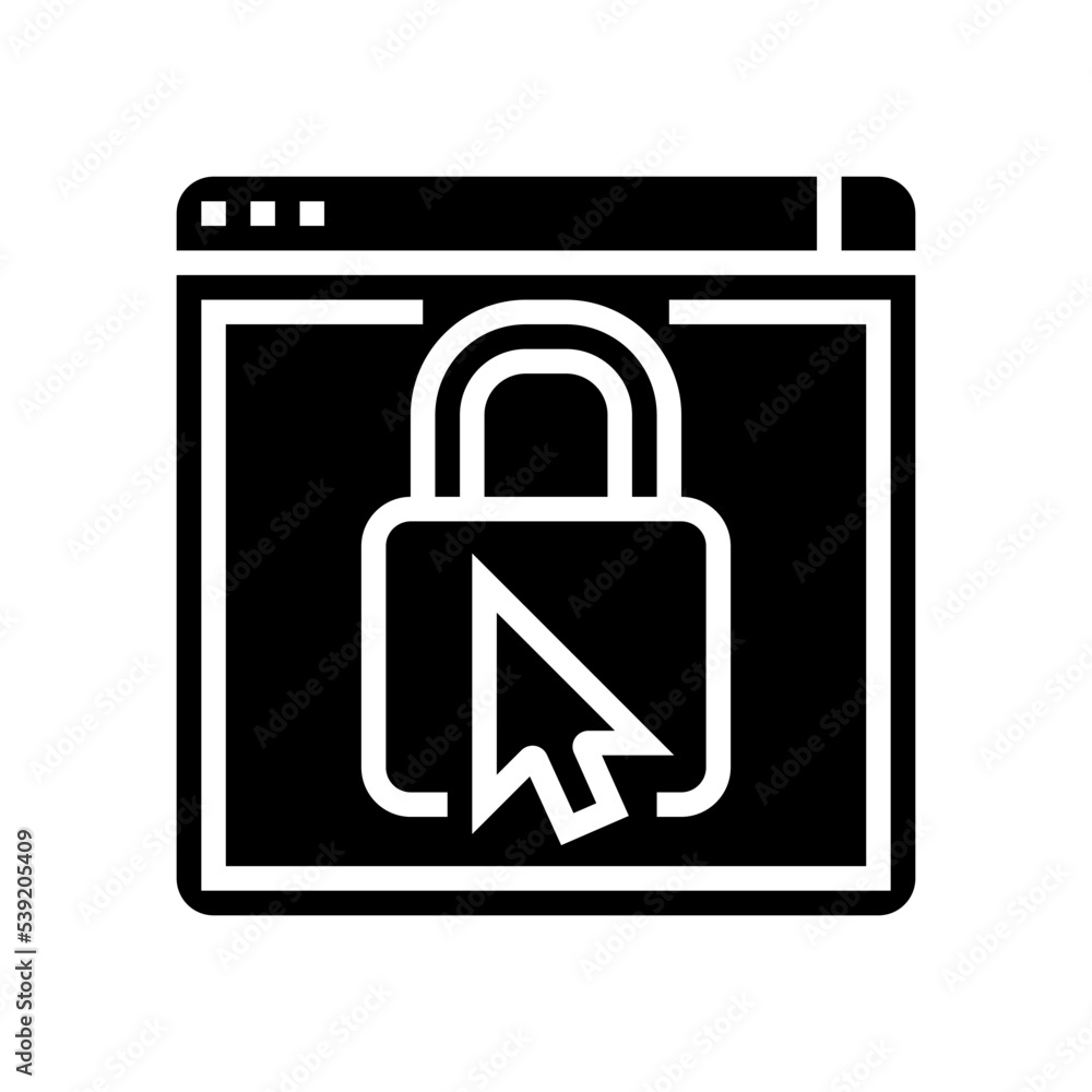web padlock glyph icon vector. web padlock sign. isolated symbol illustration web padlock glyph icon vector. web padlock sign. isolated symbol illustration