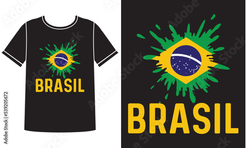 Brasil football t shirt design concept