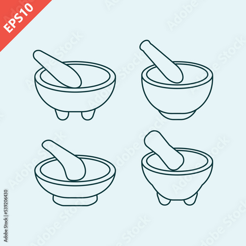 Hand drawn Mexican mortar and pestle design vector flat isolated illustration