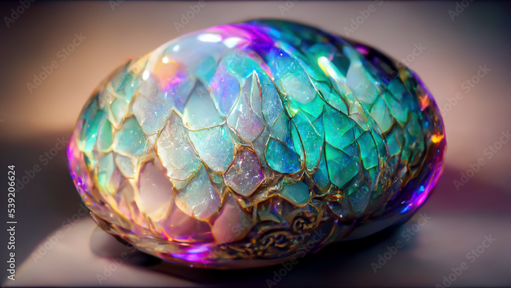 Diamond dragon eggs with egg shells with dragon scales and colored like diamonds that reflect the colors of the light.
Diamond dragon eggs with egg shells with dragon scales and colored like diamonds that reflect the colors of the light.