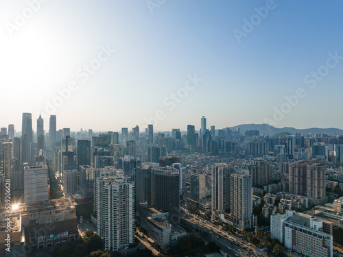 Aerial view of Guangzhou, China. Beautiful landscape