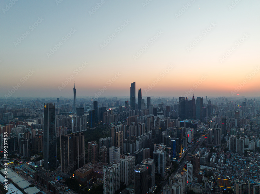 Fototapeta premium Beautiful aerial view of CBD in Guangzhou