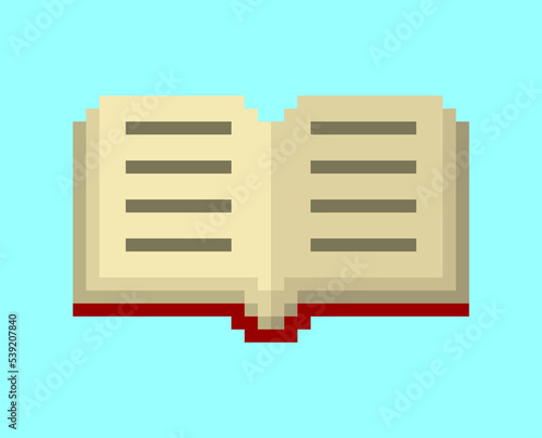 Основные RGBOpen book Pixel art. 8 bit Book symbol. pixelated Vector illustration
