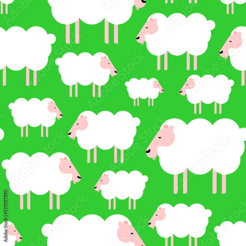 Sheep Pattern seamless. Lamb Background. Kids fabric ornament