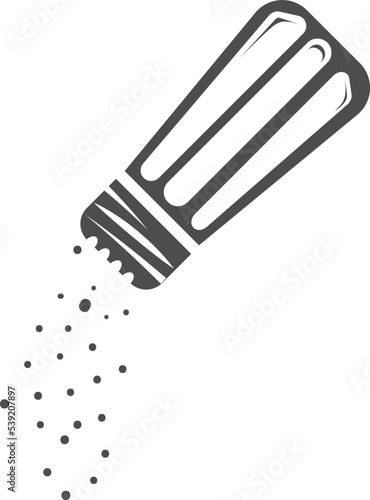 Pouring salt icon. Spice seasoning black symbol