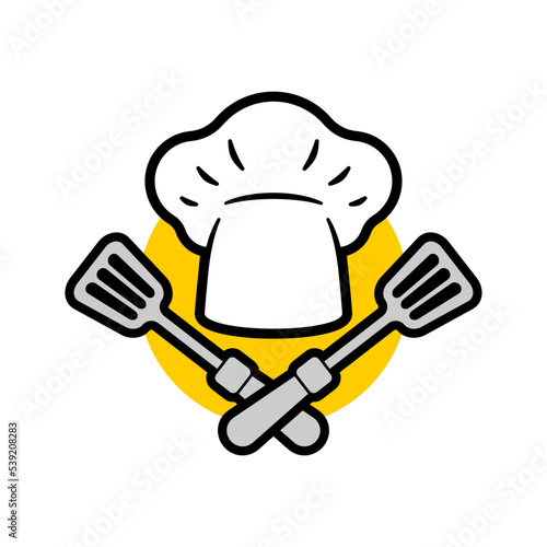 Chef sign. kitchener symbol. chief-cooker icon. restaurant emblem