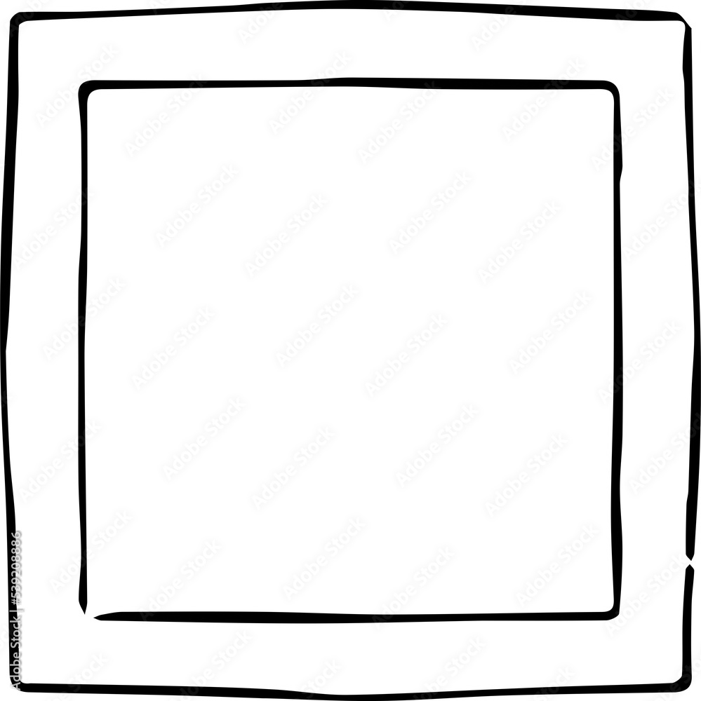 Grafischer Rahmen aus zwei ungleichmäßig gezeichneten Quadraten