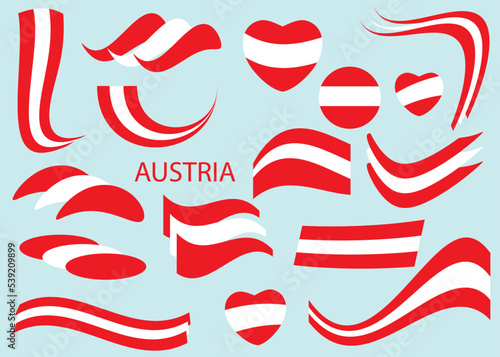 flag of Republic of Austria - vector design elements in curved shapes