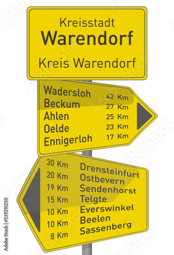 Kreis Warendorf, Ortsschilder, Vektor