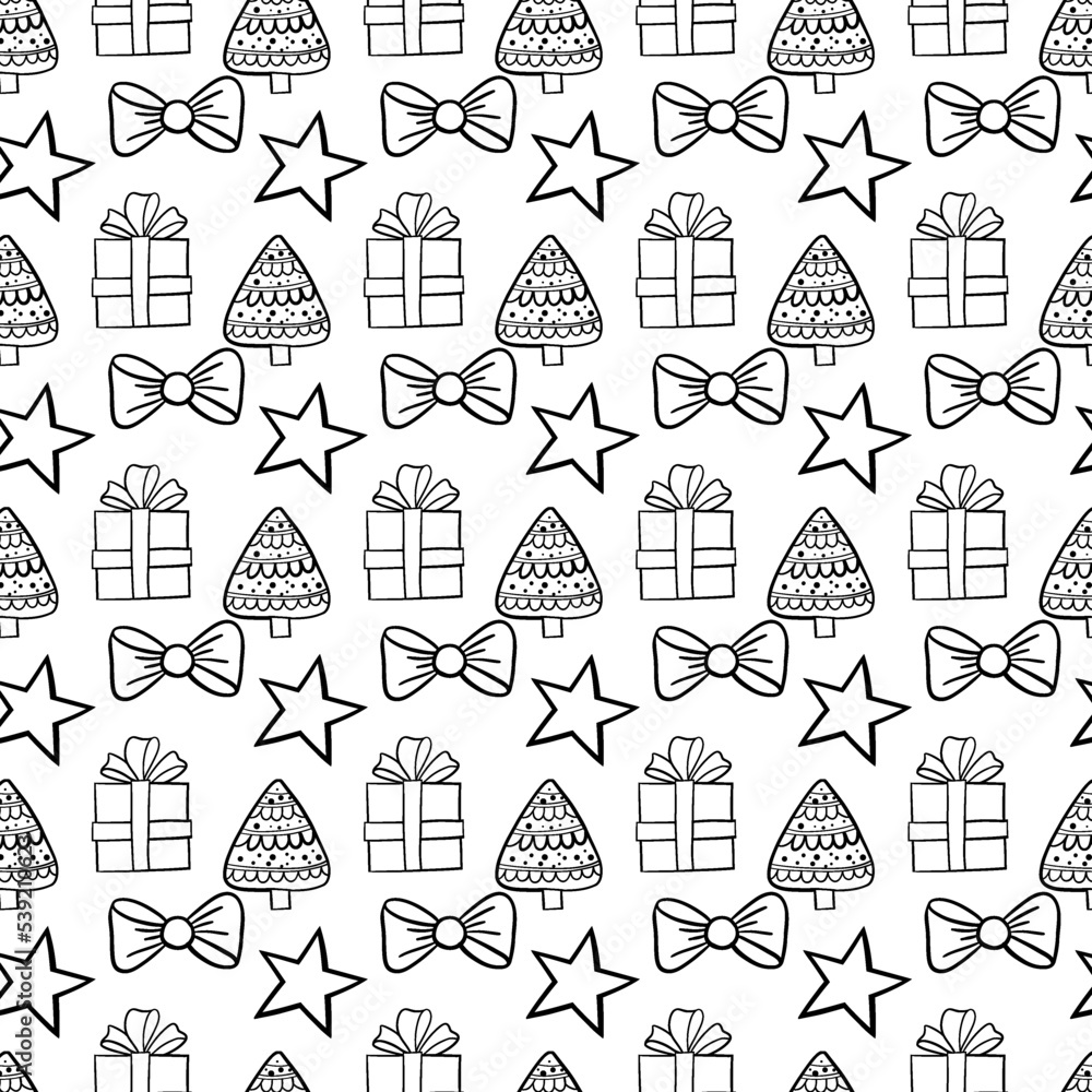 pattern with Christmas icons