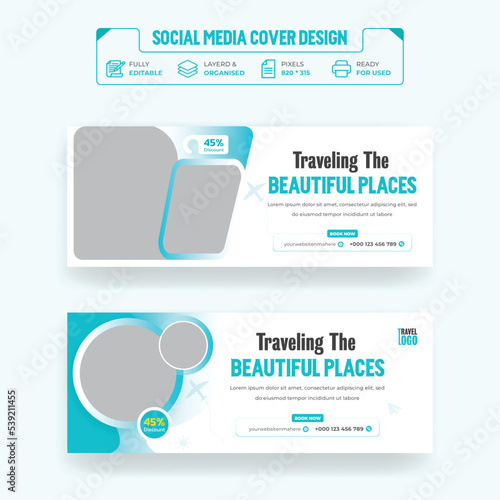 Travel Holiday agency facebook cover or social media tour vacations facebook timeline design