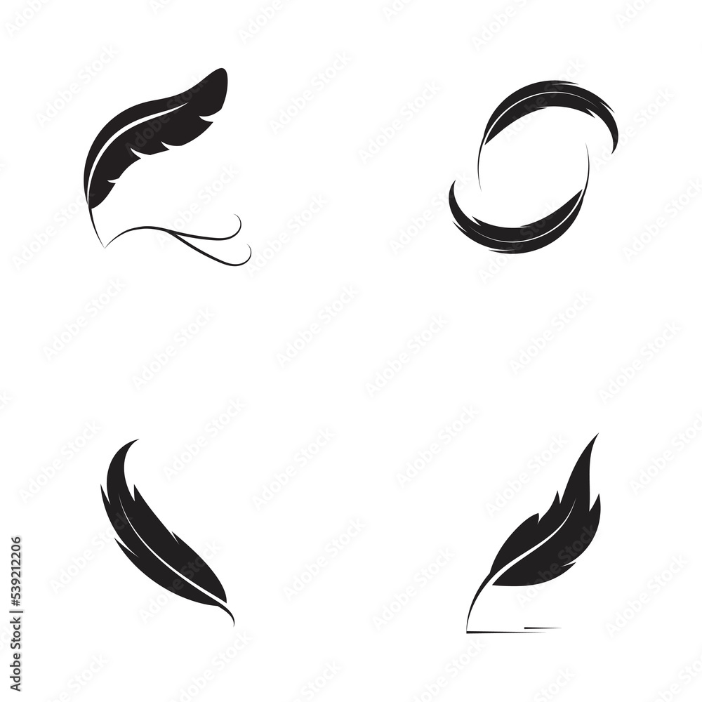 Obraz premium Feather logo vector template icon