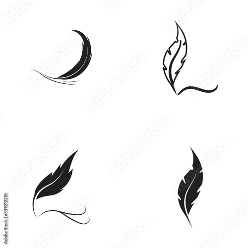 Feather logo vector template icon