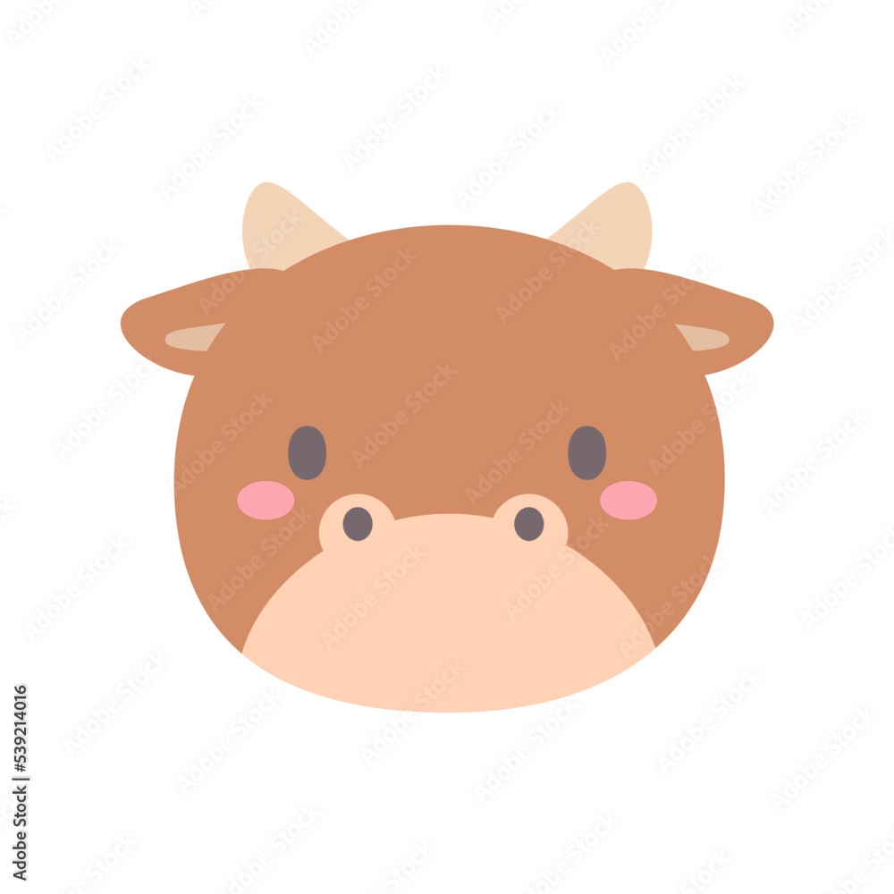Cow vector. Cute animal face. design for kids Cow vector. Cute animal face. design for kids