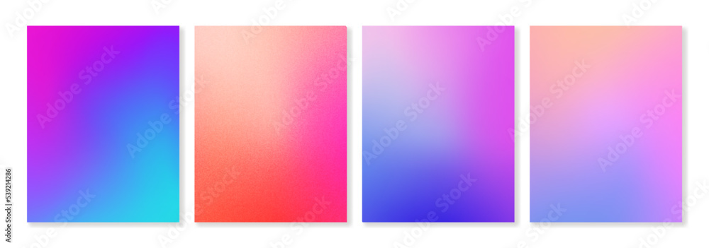Set of vertical gradient backgrounds with grainy texture. For covers, wallpapers, branding, social media and other projects. You can use a grainy texture for each of the backgrounds.