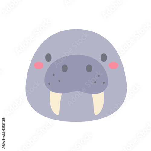 Sea lion vector. cute animal face design for kids