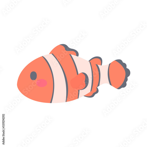 Sea fish vector. cute animal face design for kids