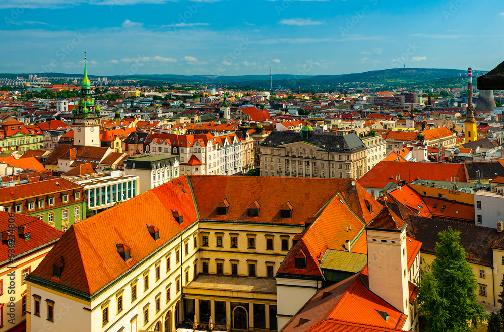 Looking over the Historic District of the Moravian capitol Brno