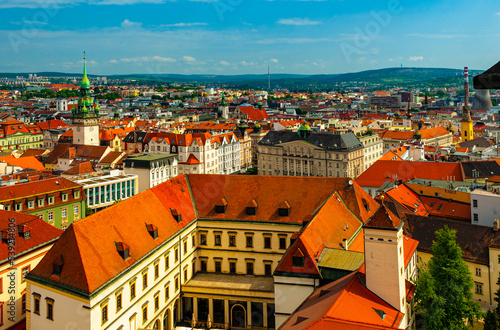 Looking over the Historic District of the Moravian capitol Brno