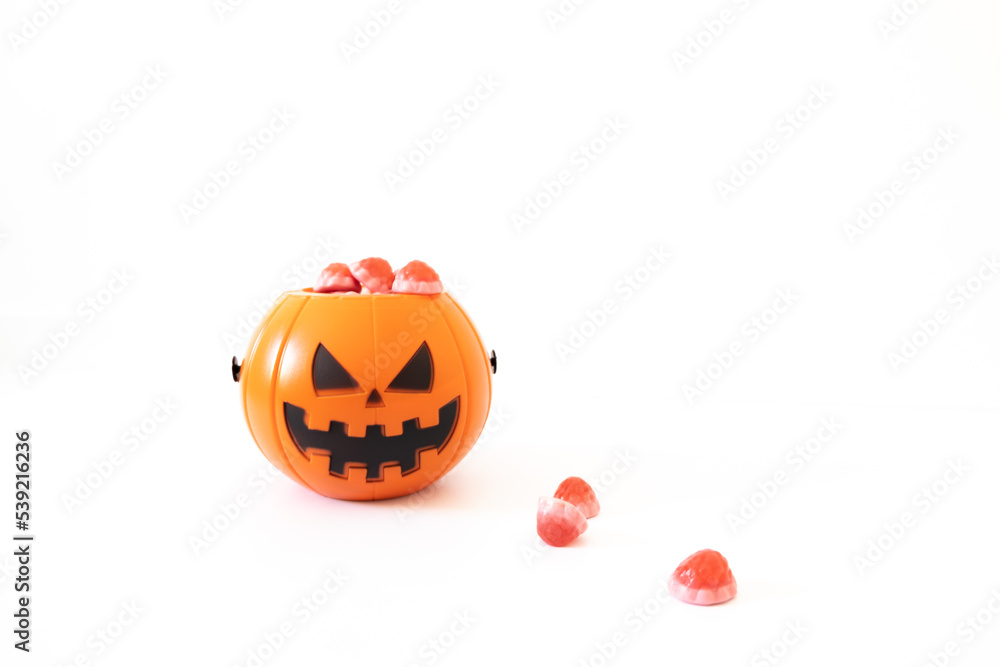 halloween pumpkin container on white background halloween pumpkin container on white background