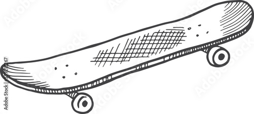 Skateboard icon. Urban street sport drawn sketch