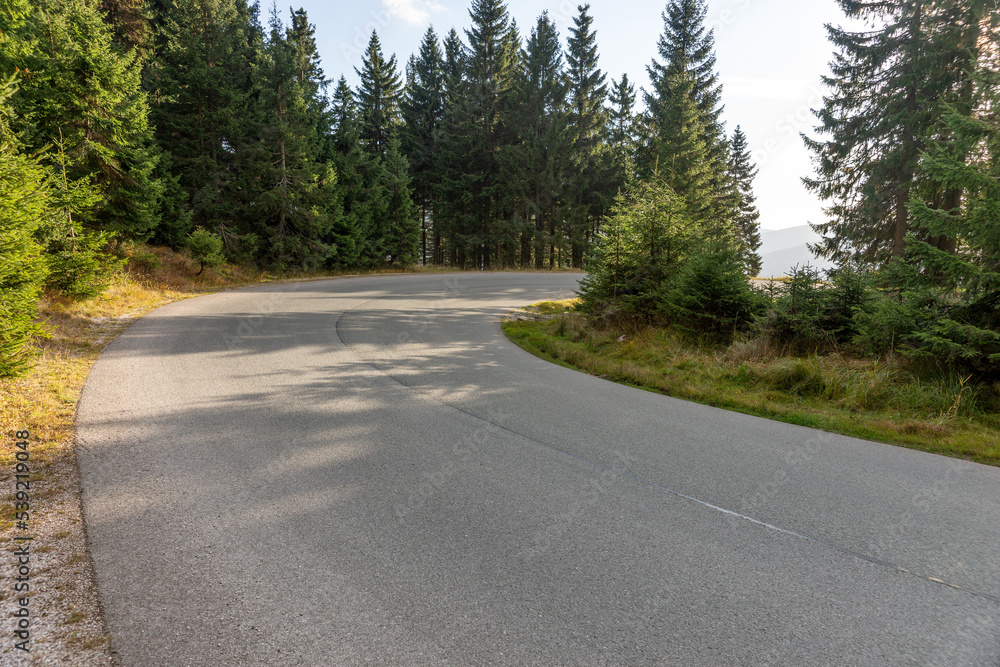 Fototapeta premium Empty winding road in the mountains