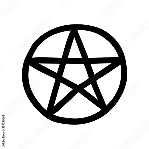 Vector hand drawn doodle sketch pentagram isolated on white background
