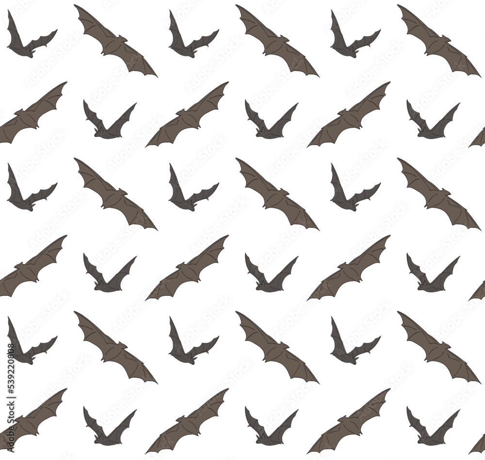 Vector seamless pattern of hand drawn sketch doodle bat isolated on white background