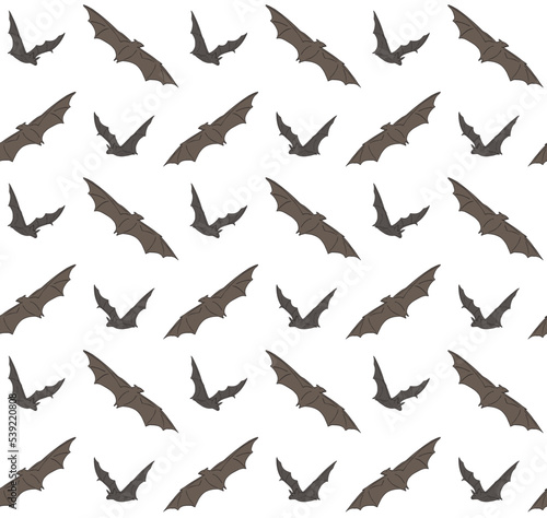 Vector seamless pattern of hand drawn sketch doodle bat isolated on white background