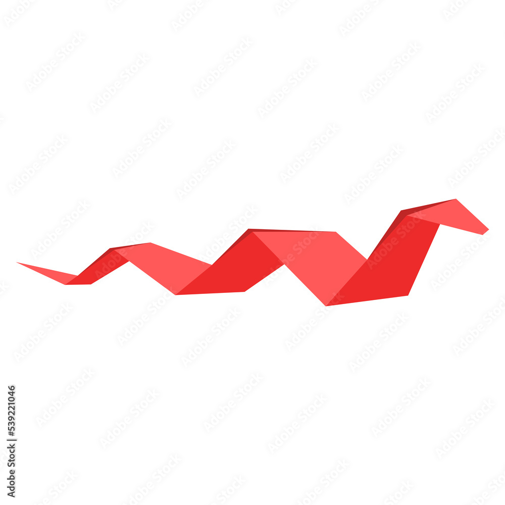 Origami paper snake in a flat style isolated on white. Art of paper folding.Japan origami crane. Paper figure snake. Vector illustration Origami paper snake in a flat style isolated on white. Art of paper folding.Japan origami crane. Paper figure snake. Vector illustration