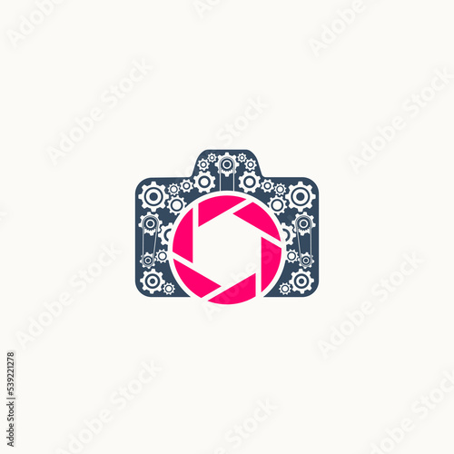 cam gear logo design vector