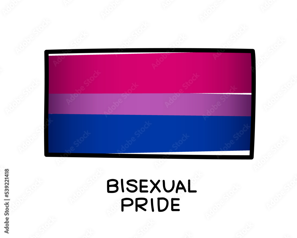 The flag of bisexual pride. A colorful logo of one of the LGBT flags. Pink, purple and blue brush strokes drawn by hand. The flag of bisexual pride. A colorful logo of one of the LGBT flags. Pink, purple and blue brush strokes drawn by hand.