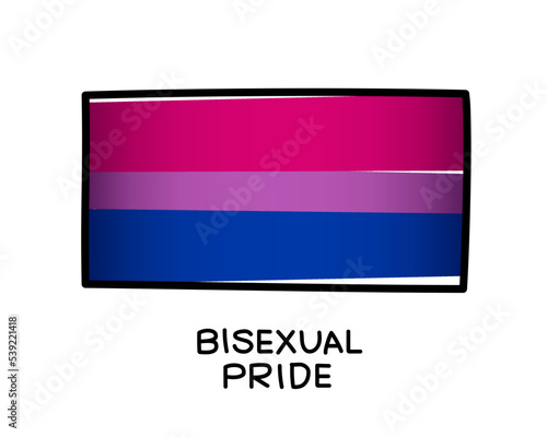 Free Download The flag of bisexual pride. A colorful logo of one of the LGBT flags. Pink, purple and blue brush strokes drawn by hand. - GFXLoad