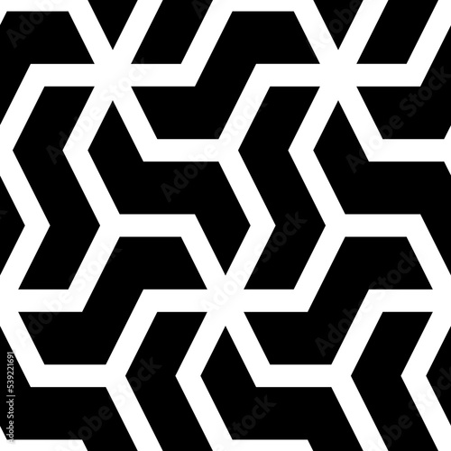 Mosaic. Zigzag figures ornament. Repeated puzzle shapes background. Mosaics motif. Grate wallpaper. Grid backdrop. Digital paper, page fills, web design, textile print. Seamless abstract pattern.