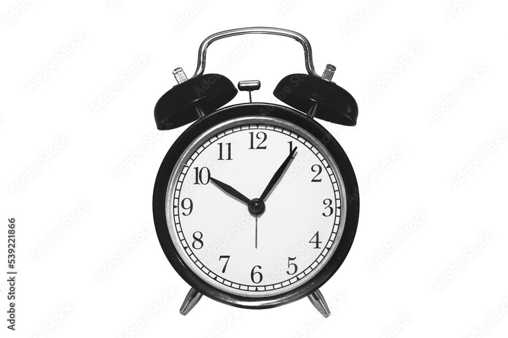 retro bell clock black color isolated on white background with clipping path retro bell clock black color isolated on white background with clipping path